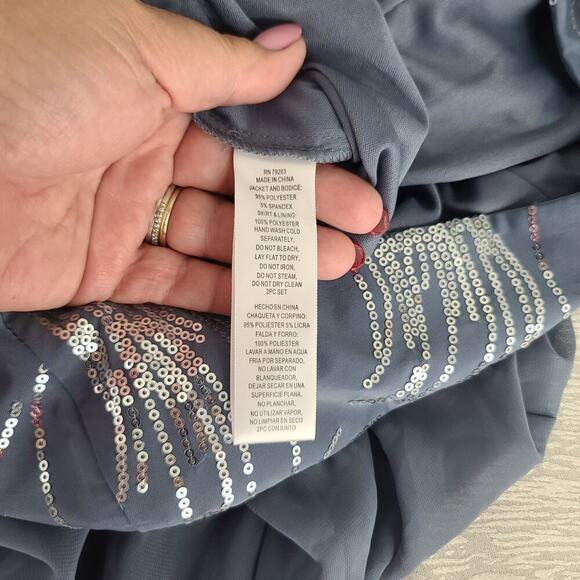 Alex Evenings Angela Firework Sequin Dress Steel Blue SZ 10 Formal Party Wedding - Picture 10 of 10